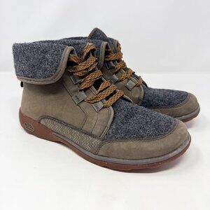 Chaco Barbary Boots Women's 9 Nickel Gray Leather Wool Waterproof Chukka